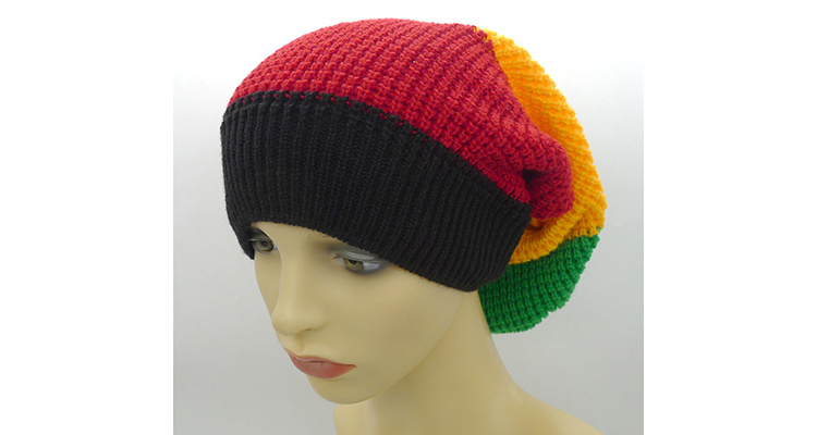 Wholesale Jumbo Rasta Hat Jamaican Reggae Cap Slouchy Dreadlocks Hat Jamaica Striped Beanie Hats for Dreadlocks