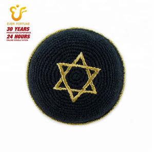 High Quality Cotton Crochet yamulka Jewish hat kippot Kippah with embroidery logo