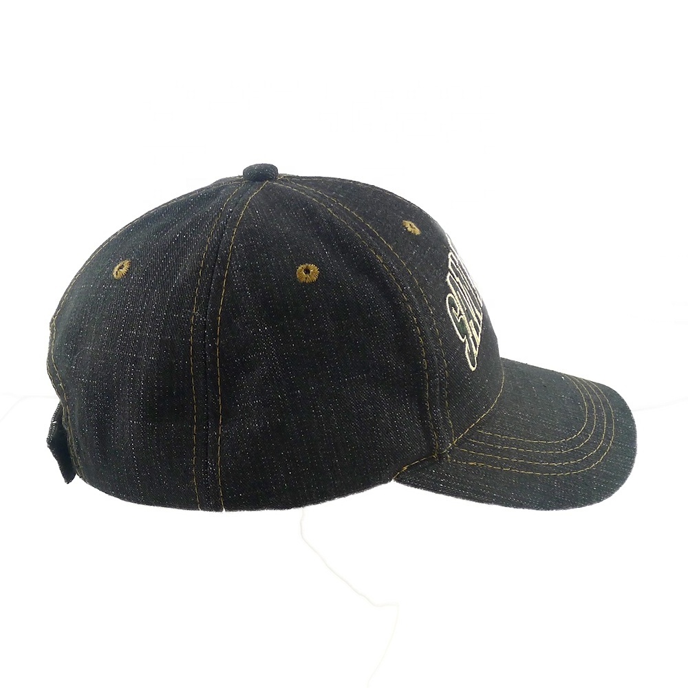 Custom embroidery logo 6 panel baseball jeans denim hats and caps wholesale gorras casquette men women unisex sports caps adults