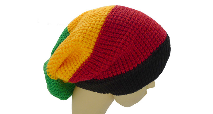 Wholesale Jumbo Rasta Hat Jamaican Reggae Cap Slouchy Dreadlocks Hat Jamaica Striped Beanie Hats for Dreadlocks