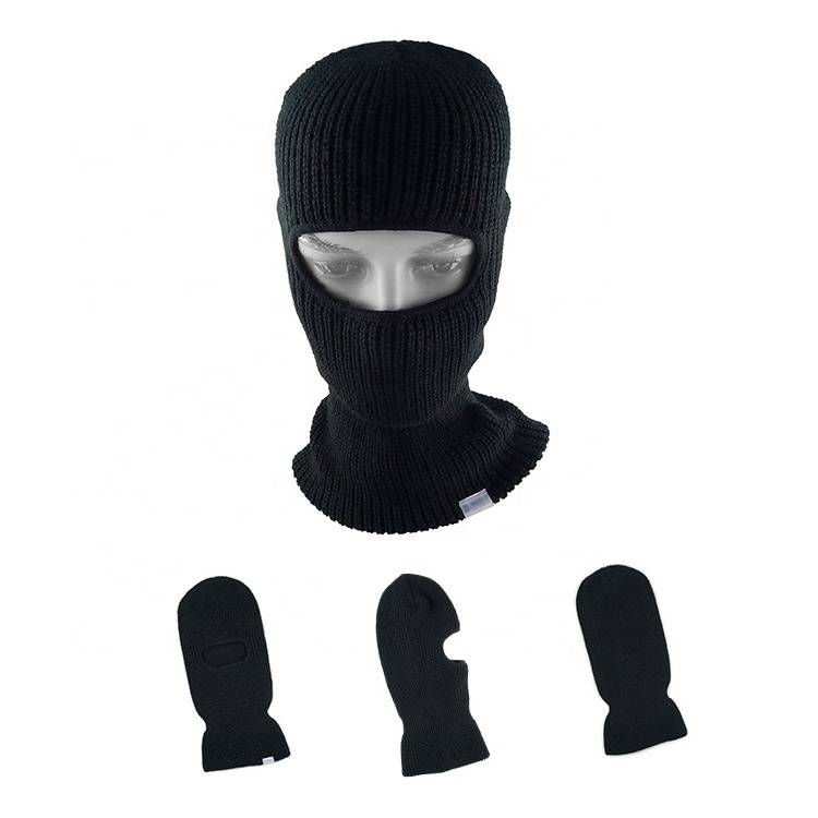 Custom winter balaclava knitted ski mask one hole skimask beanie wholesale rappers bandit blank ski mask unisex adults 30 years