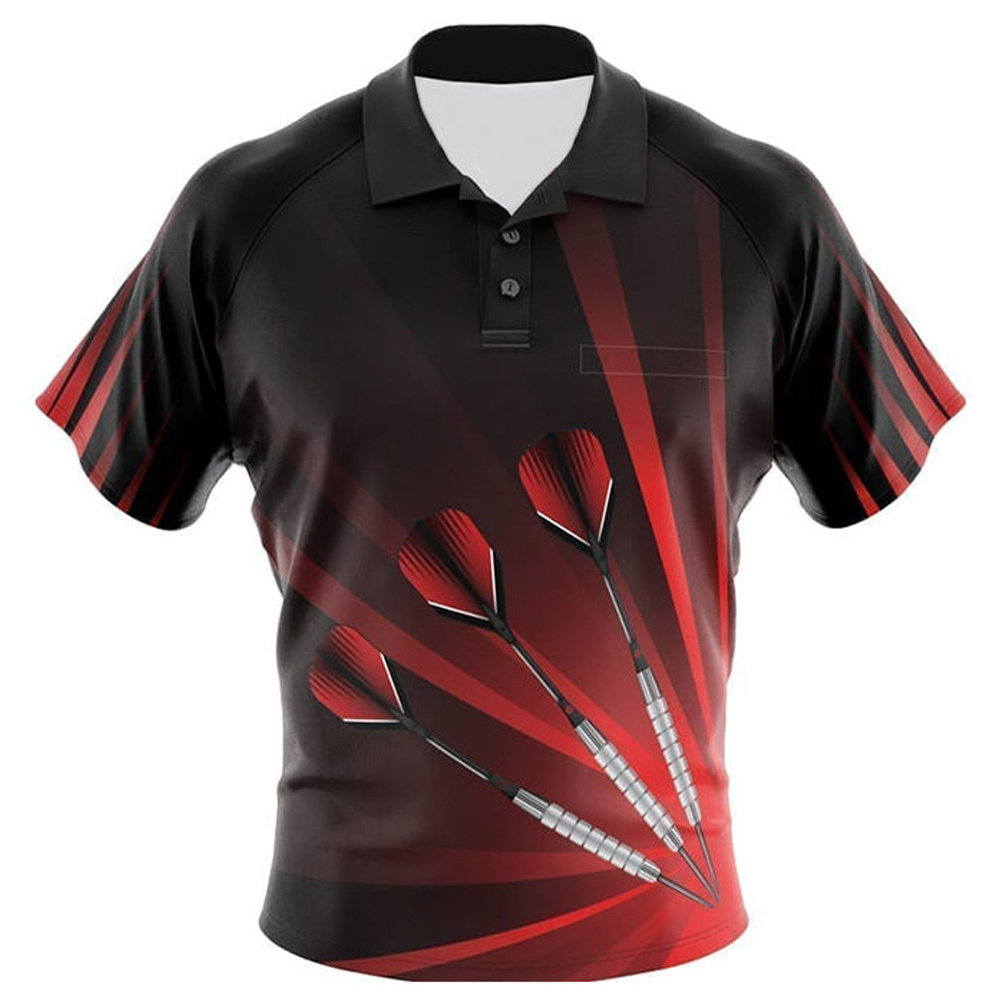 Design Your Own Custom Dart Shirts Jersey Polo With Pockets Zipper For Team Sublimated Dart Shirts