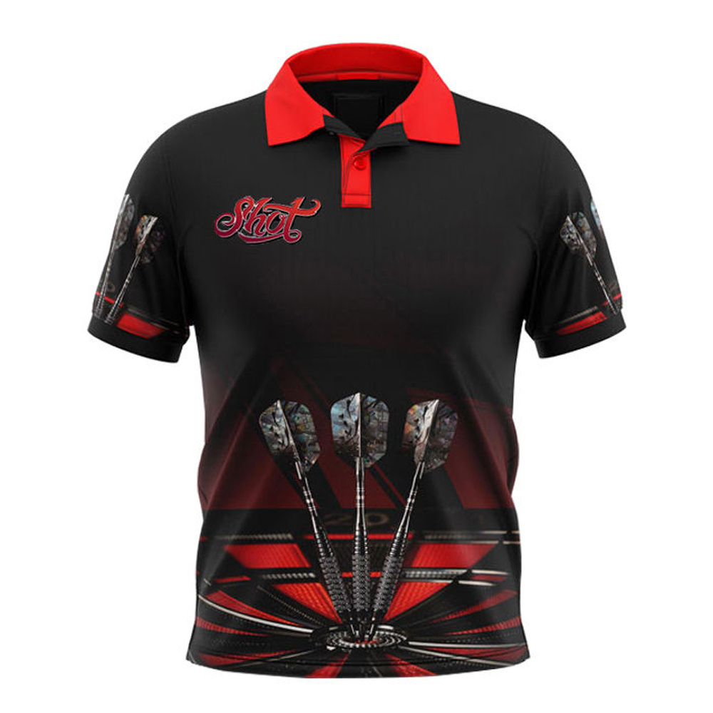 Wholesale Hot Sale Custom Sublimated Dart shirts with collar full sublimation dart jersey