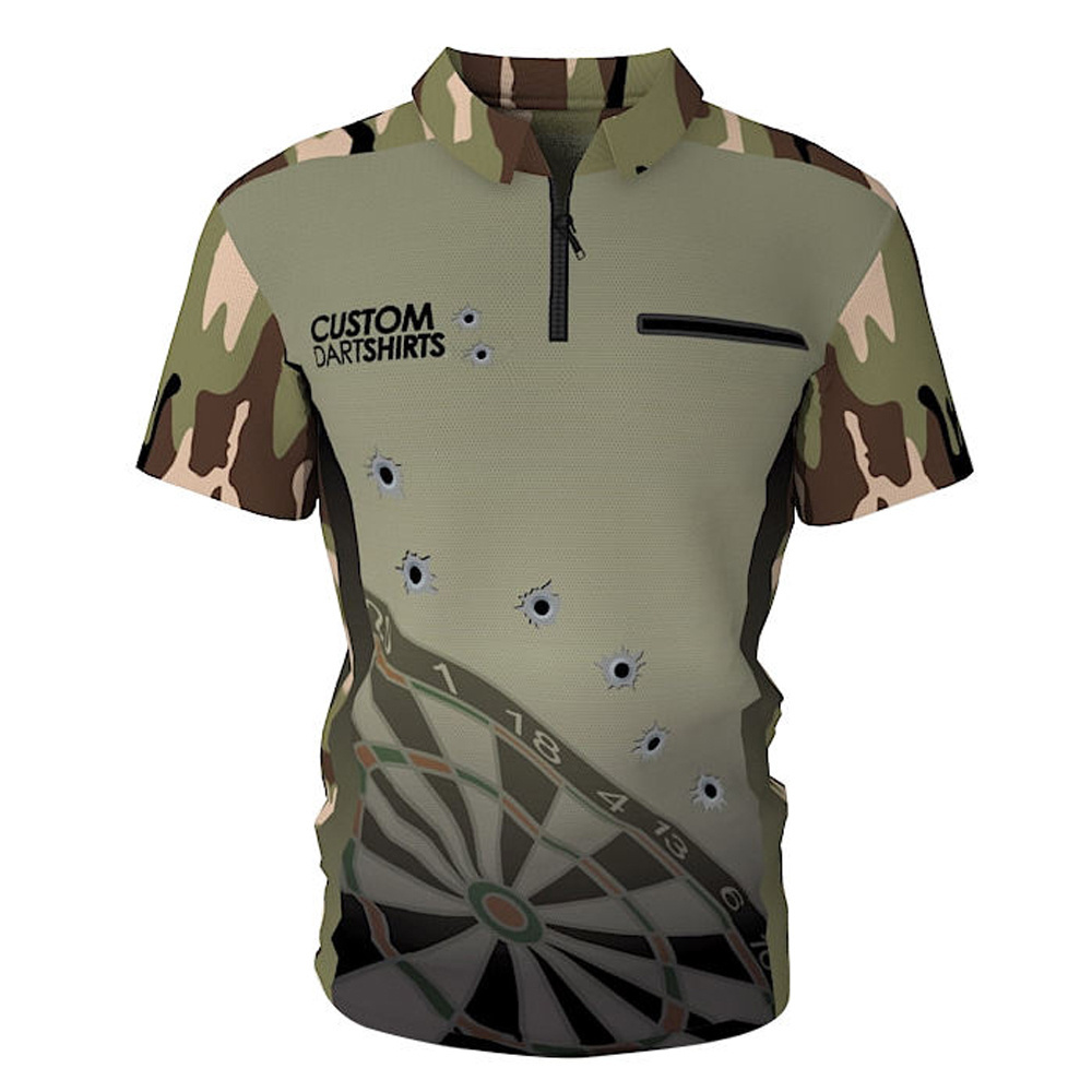 Wholesale Hot Sale Custom Sublimated Dart shirts with collar full sublimation dart jersey