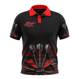 Design Your Own Custom Dart Shirts Jersey Polo With Pockets Zipper For Team Sublimated Dart Shirts