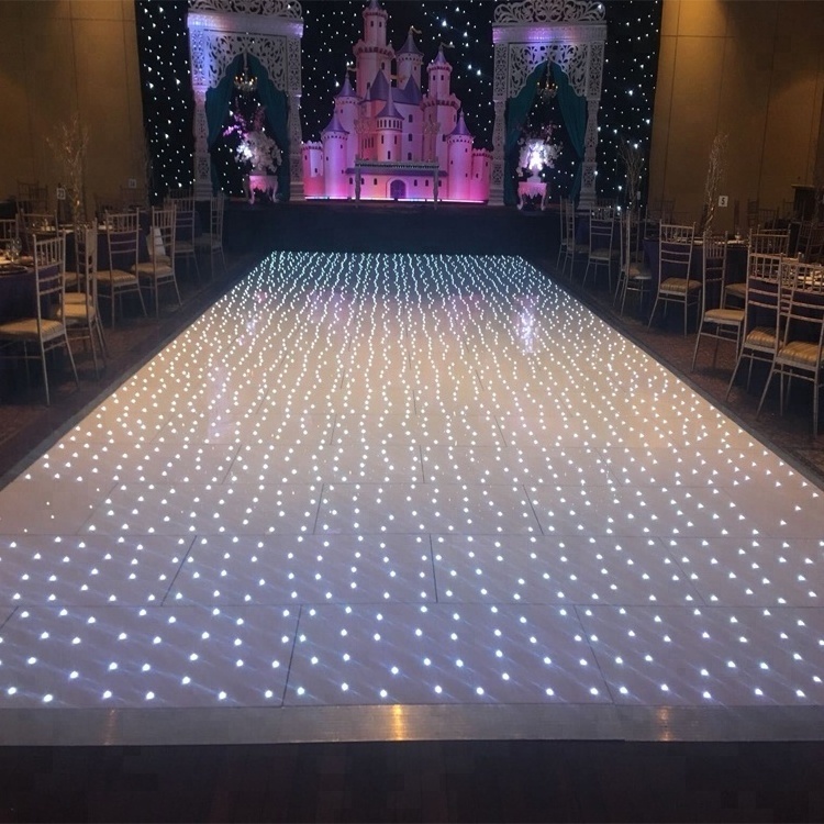 Hire 16x16FT wireless pure white led lighting panel led twinkle starlit dance floor tile for wedding party banquet