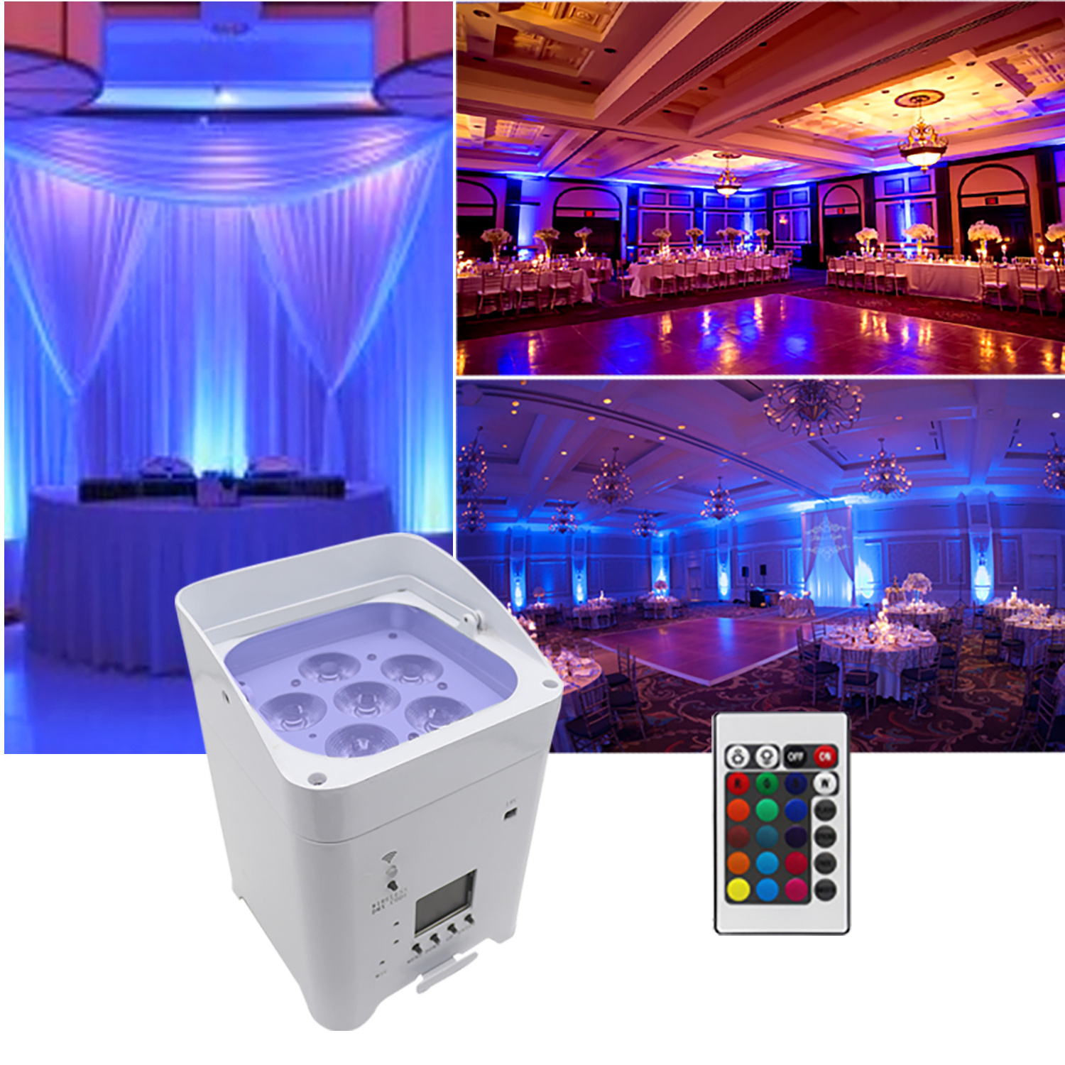 6*18w waterproof rgbw uv 6in1 outdoor indoor wedding dmx led dj wall par uplights battery wireless uplight