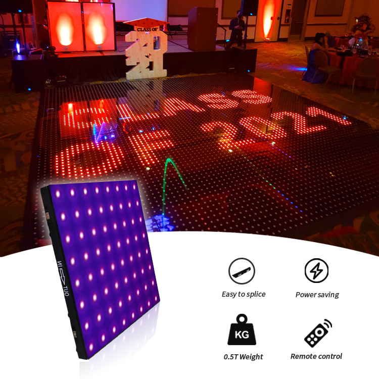 diy portable dj lighting disco digital led rgb pixel video wall p8 screen dance floor panel price for sale