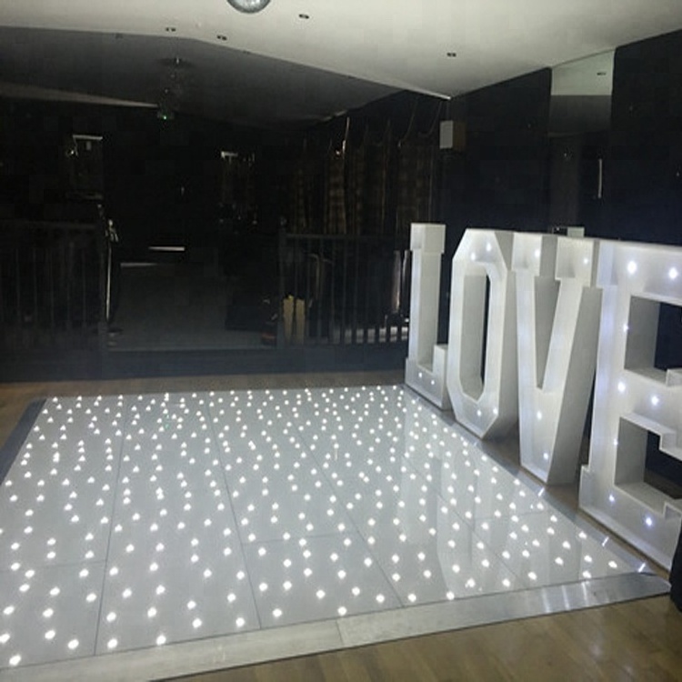 Hire 16x16FT wireless pure white led lighting panel led twinkle starlit dance floor tile for wedding party banquet