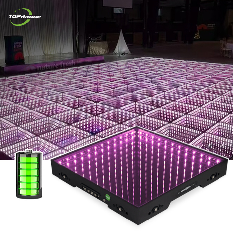 outdoor wedding party light up tiles magnetic glass 12+ hours of  battery runtime panel led 3d dance floor