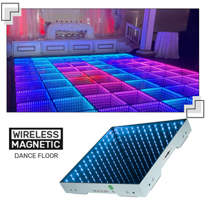 portable magnet 3d infinity mirror party stage light up led magnet dancing floor for dj disco night club