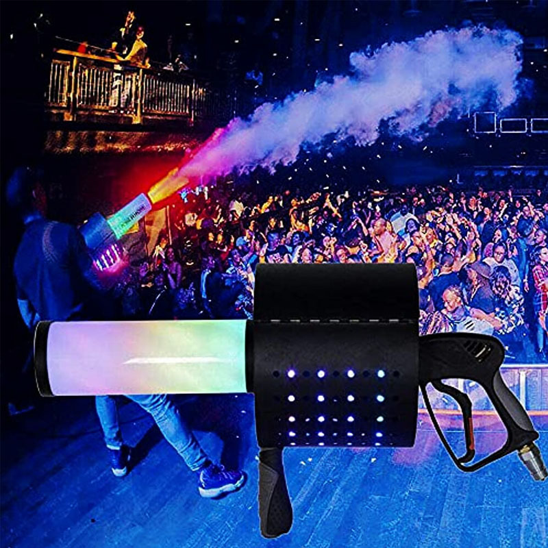 RGB LED Light Party CO2 Air Shooter Fog Machine Handheld CO2 Cannon Gun DJ Jet Machine Spray Paper Confetti Gun Fireworks