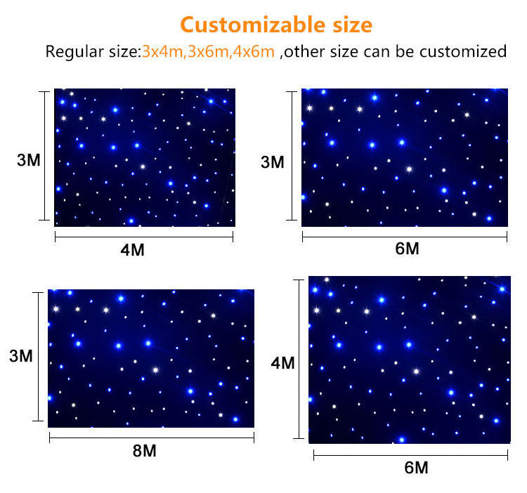 Stage Background Led Curtain Light Hot Sale Led Starlight Curtain Party Stage Show Factory