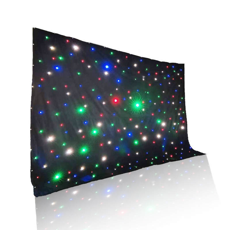 Stage Backdrops Led STAR Curtain Cloth Lights Led Dj Light Curtain Stage Background RGB Cloth Curtain Backdrops