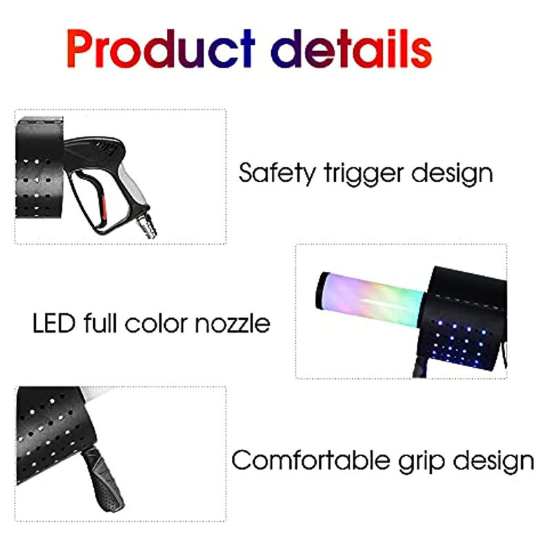 RGB LED Light Party CO2 Air Shooter Fog Machine Handheld CO2 Cannon Gun DJ Jet Machine Spray Paper Confetti Gun Fireworks