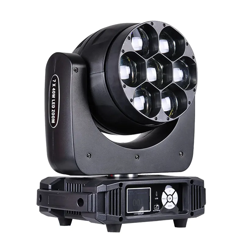 TOPFLASHSTAR Led Stage light Beam wash zoom 7*40W RGBW 4in1 Moving head for Club Bar Wedding events