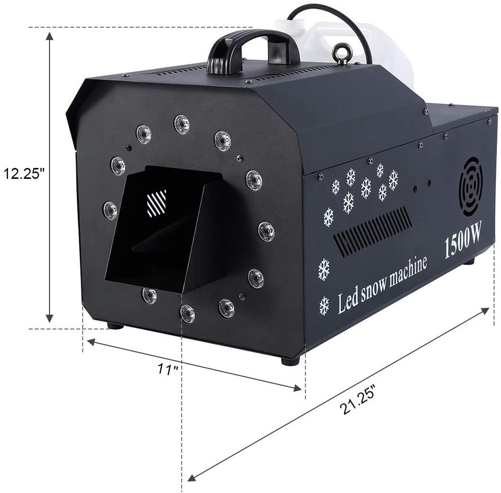 Snow Machine With Lamp 1500W LED RGB Wireless Remote Snowflake Effect Maker For Party Xmas Artificial Snow Making Machine