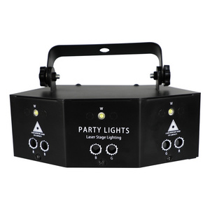 9 Eyes RGBW Disco Laser Light DJ Party Strobe Projector LED Stage Lights with DMX Voice Control