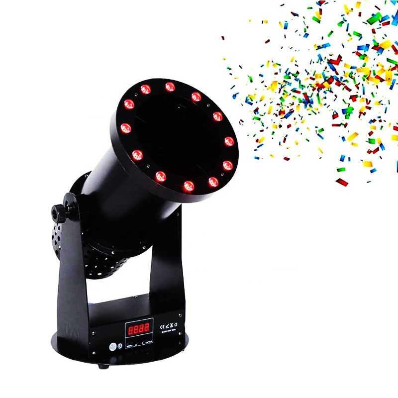 Wholesale RGB LED 1200W DMX Electric Remote Control Party Confetti Cannon Machine Wedding Confetti Jet Colorful Paper Cannons