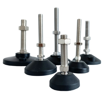 Heavy Duty M12 Plastic Adjustable Furniture Thread Screw Leveler Leveling Feet With Mounting Plate