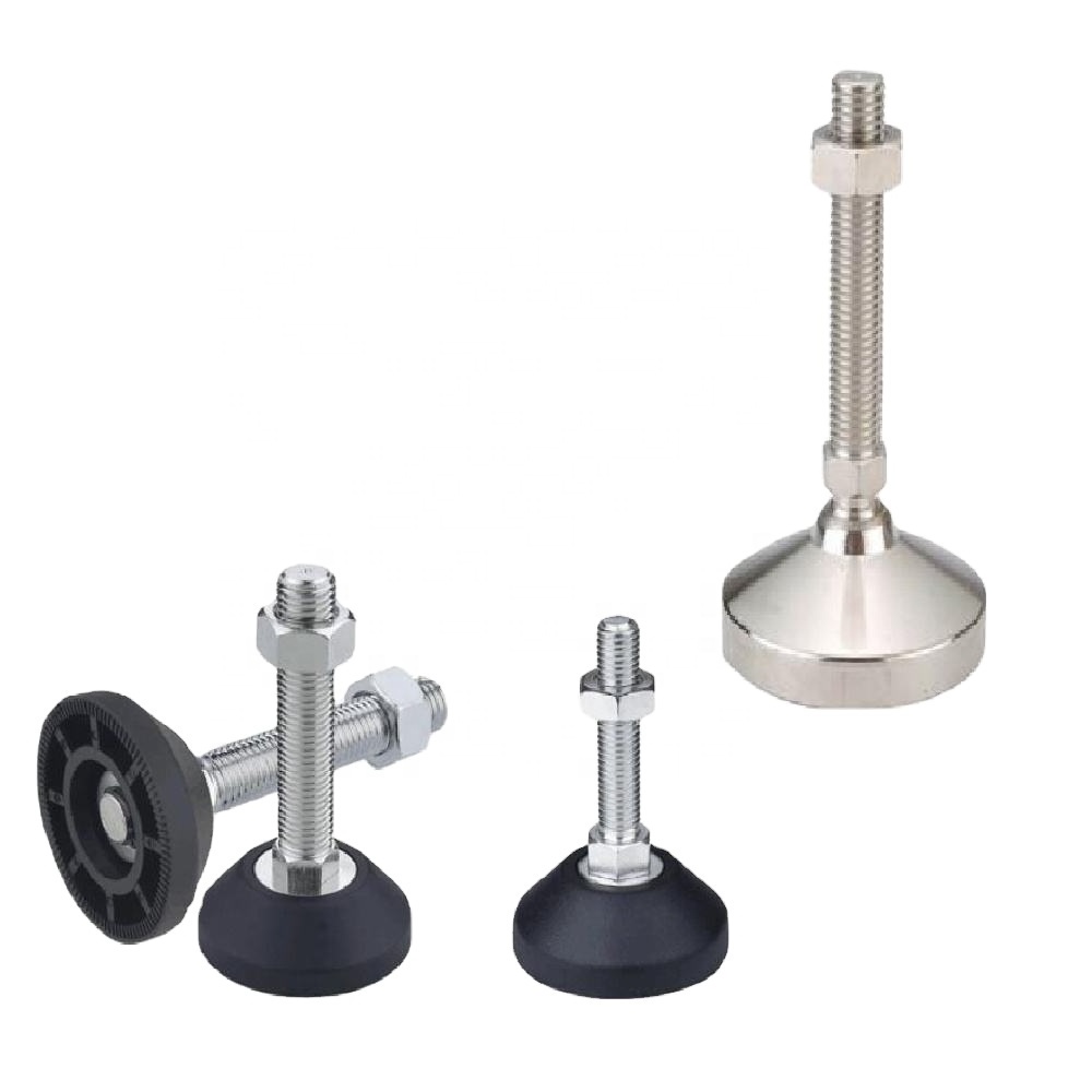 Heavy Duty M12 Plastic Adjustable Furniture Thread Screw Leveler Leveling Feet With Mounting Plate