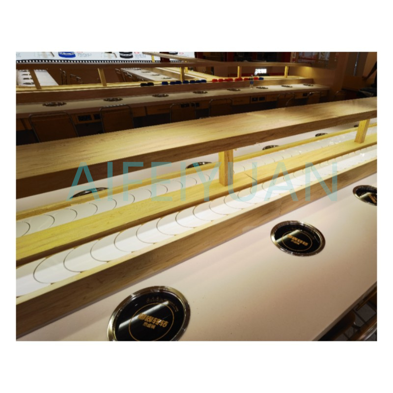 Automatic classic kaiten sushi belt conveyor system sushi machine with crescents