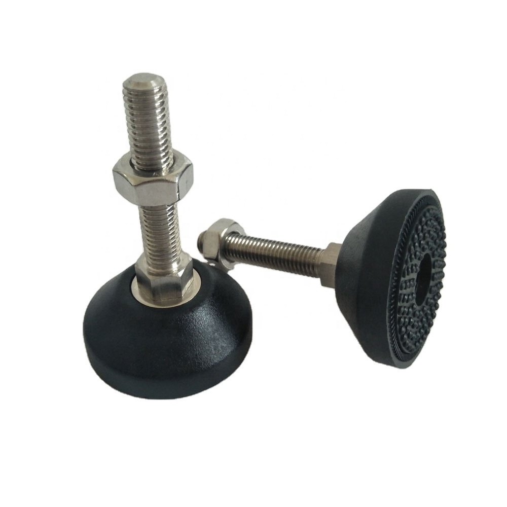 Heavy Duty M12 Plastic Adjustable Furniture Thread Screw Leveler Leveling Feet With Mounting Plate