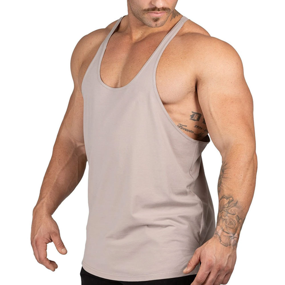 Cotton/Polyester Men's Workout Stringer Bodybuilding Singlet 2024 Trendy Product Best Design Men Singlets