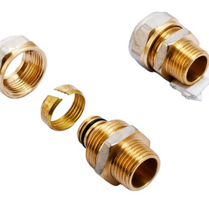 China factory pex plastic pipes joint with copper press compression fittings for plumbing system