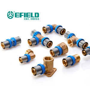 TH & U & U-TH-RFz-H Jaw profile brass press fitting swivel elbow used for pipeline connection from Efield China