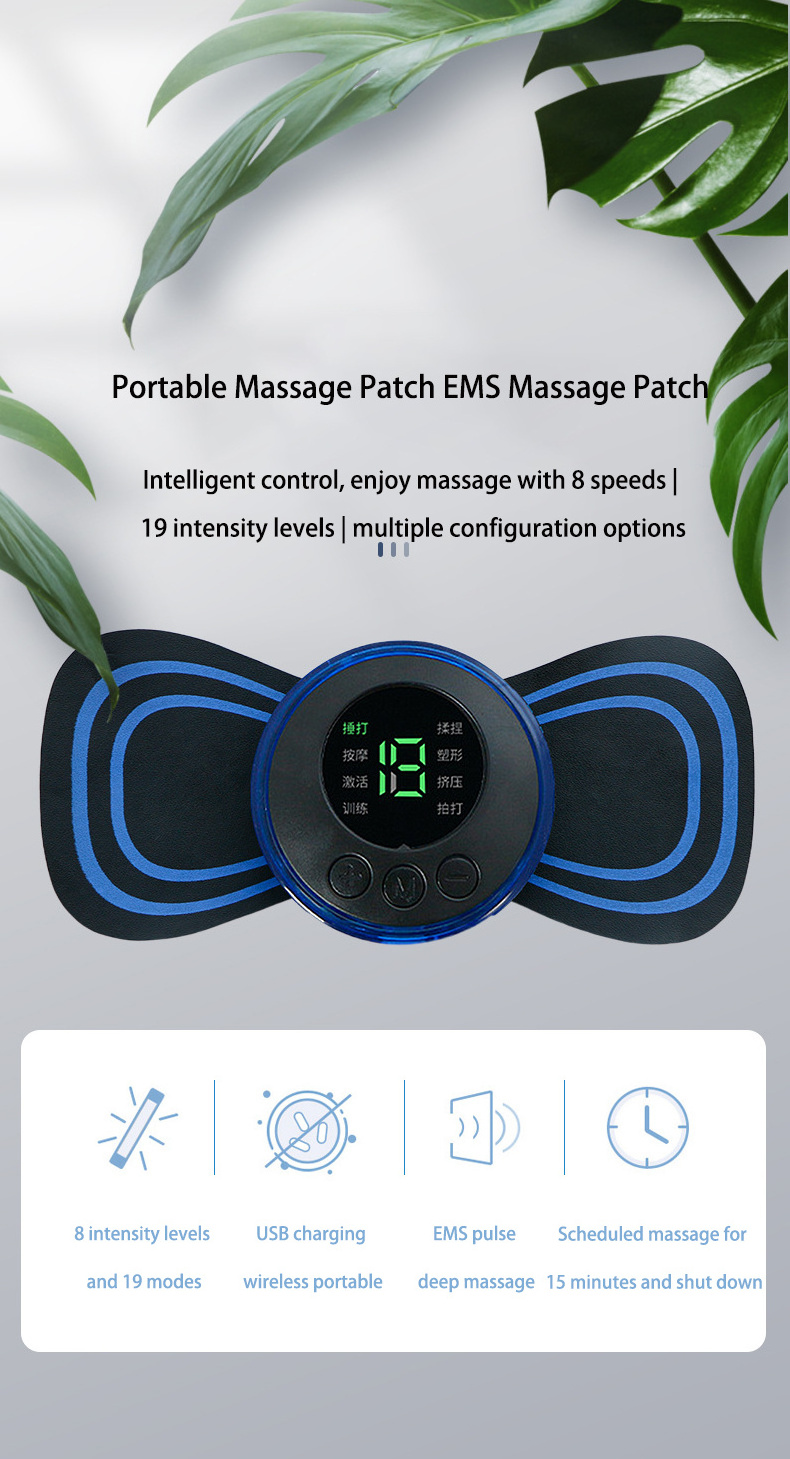 Mini Wireless remote control Electric Physical Therapy Tens Unit Massager Ems Neck Body Massager For Relieve Pain