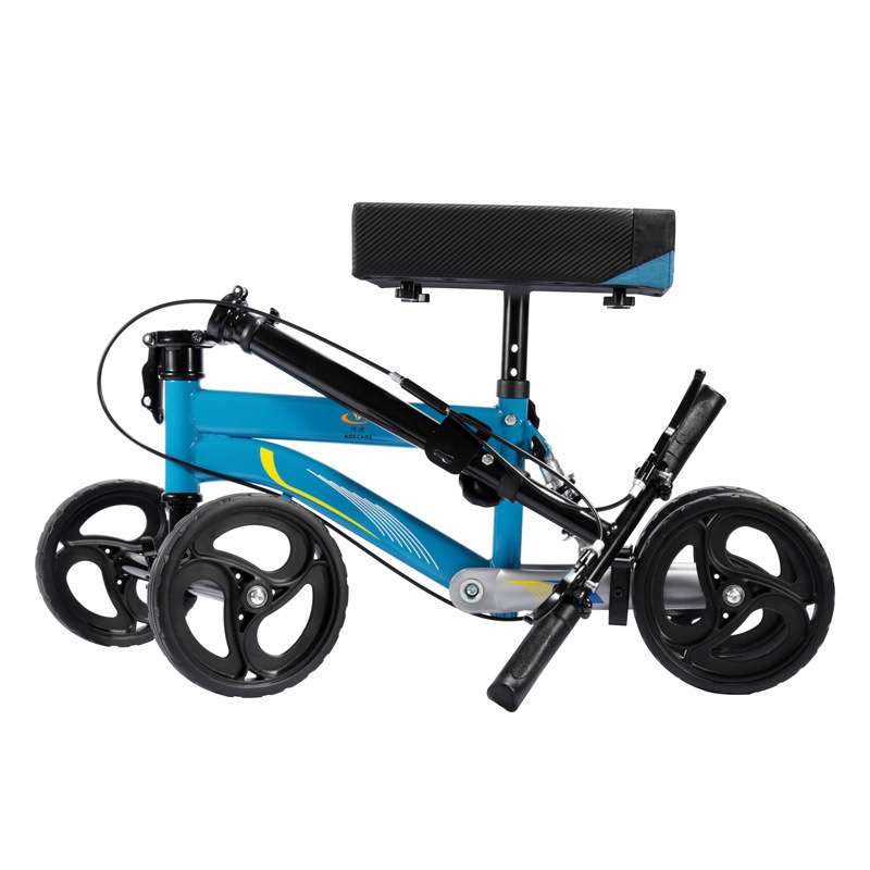 Manufacturer  Light Weight Steerable Knee Scooter With Basket Foldable 4-legs Knee Walker For Disable People Mobility Aids