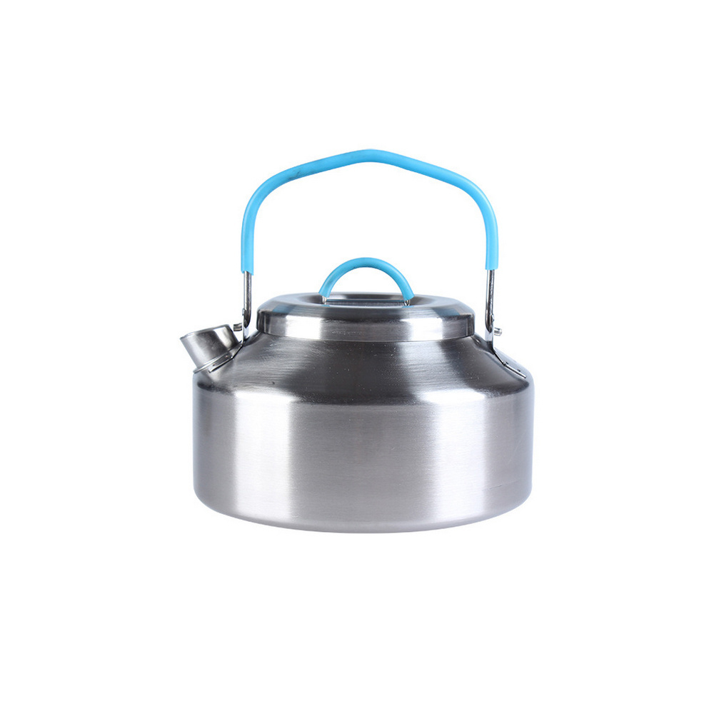 New stainless steel outdoor camping hiking kettle tea pot coffee pot portable with silicone handle supplier