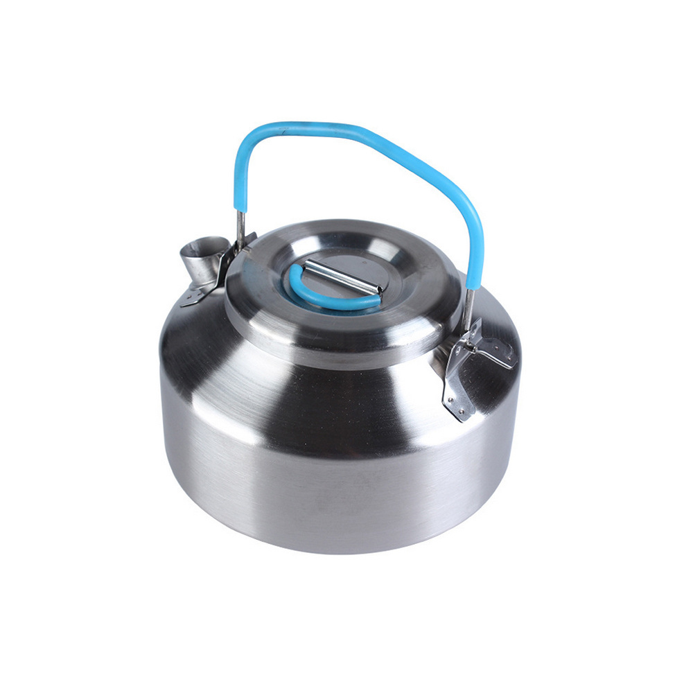 New stainless steel outdoor camping hiking kettle tea pot coffee pot portable with silicone handle supplier