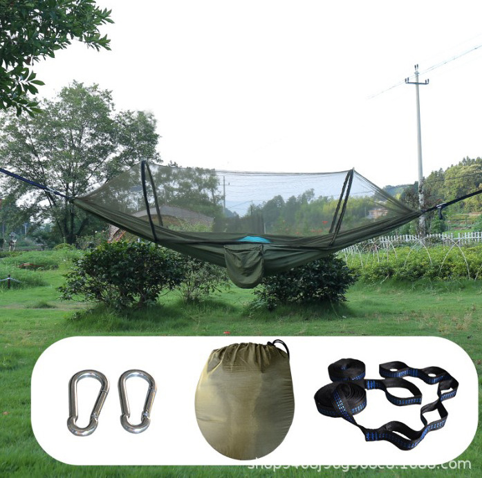 Outdoor Gear Lightweight Portable 2 Person Mosquito Hammock With Carabiner and Climbing Rope for Camping