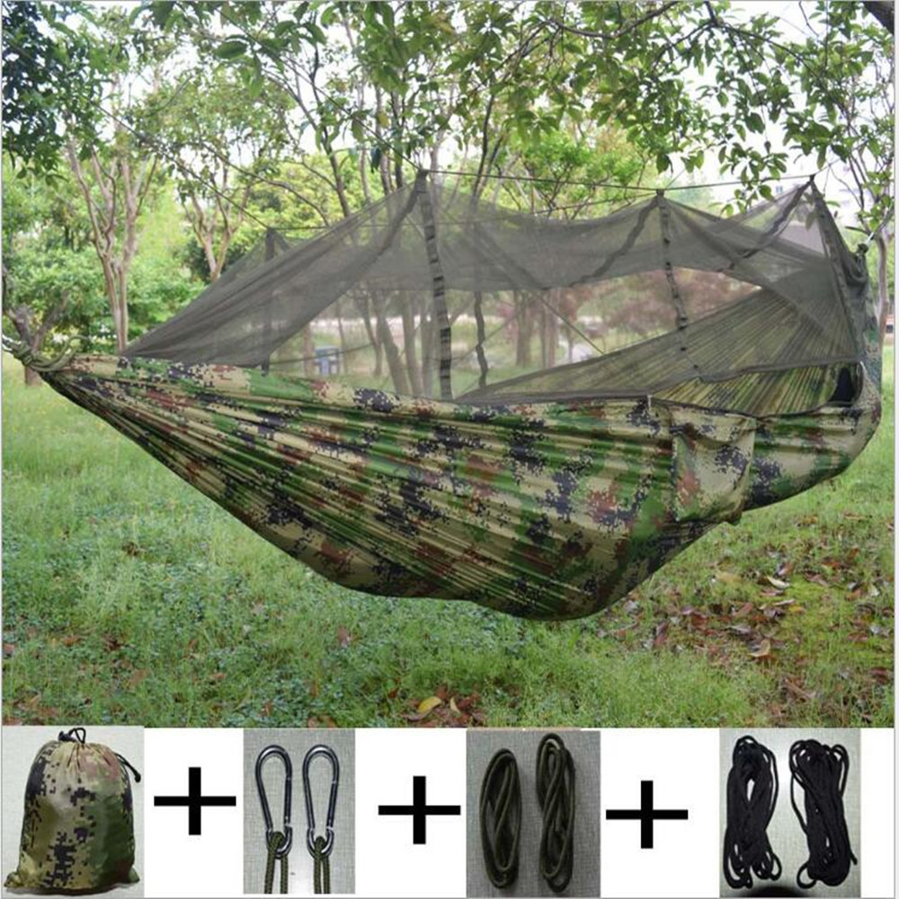 Outdoor Gear Lightweight Portable 2 Person Mosquito Hammock With Carabiner and Climbing Rope for Camping