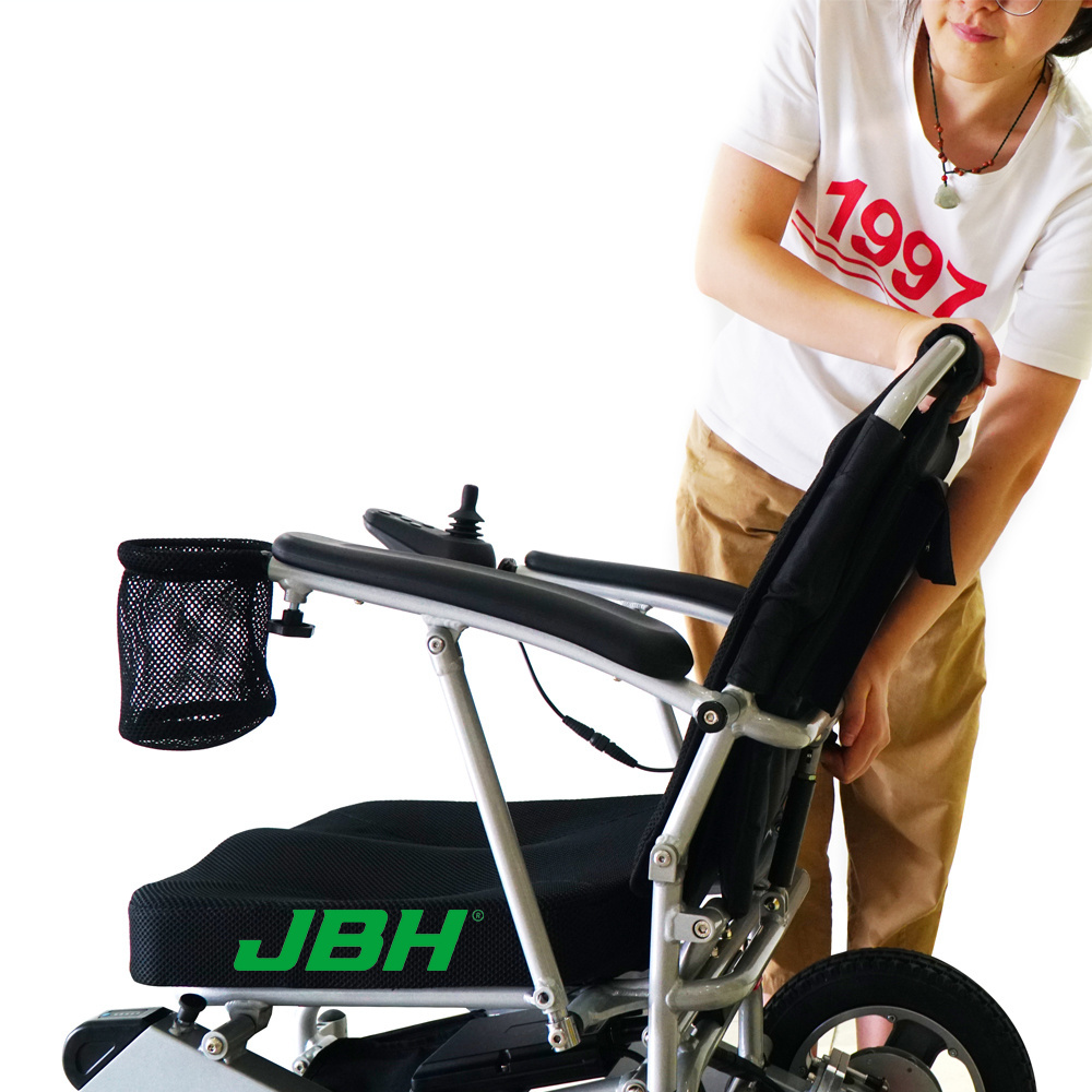 Gas Spring shock absorption powerful folding portable JBH electric wheelchair