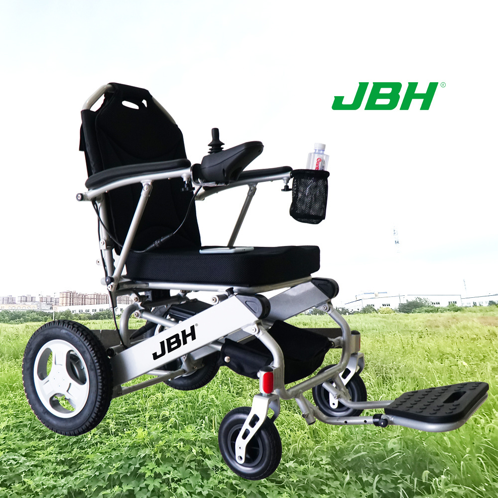 Gas Spring shock absorption powerful folding portable JBH electric wheelchair