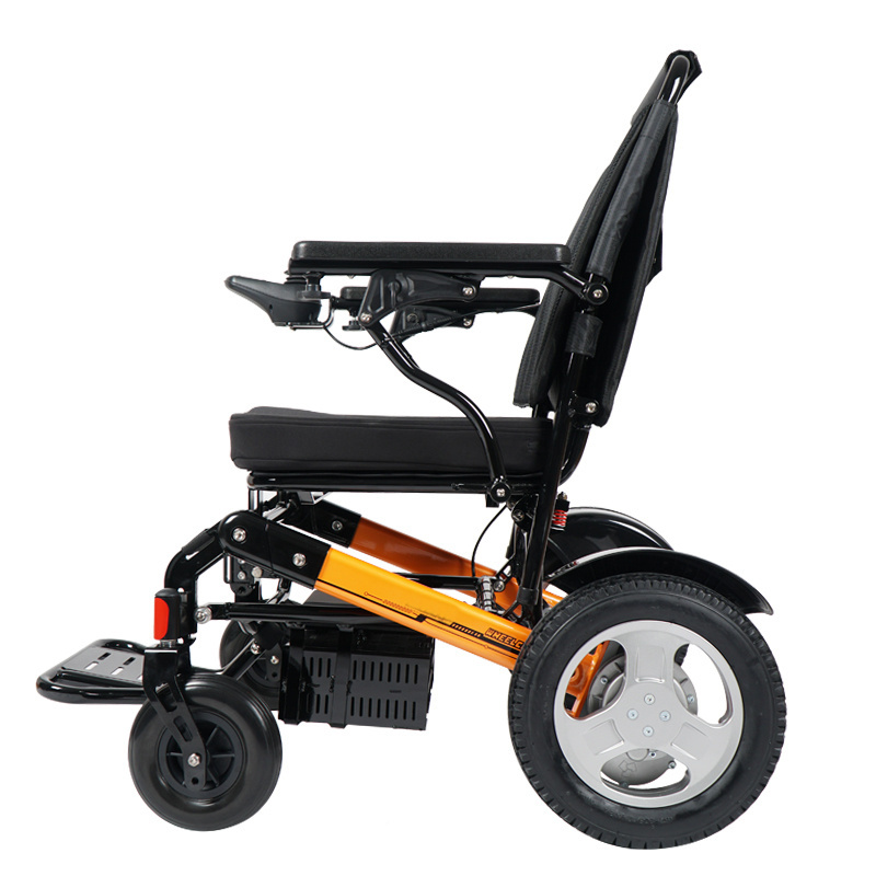 ultra light aluminium electric folding wheelchair with lithium battery and 500W Brushless Motor