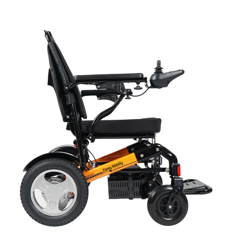 ultra light aluminium electric folding wheelchair with lithium battery and 500W Brushless Motor