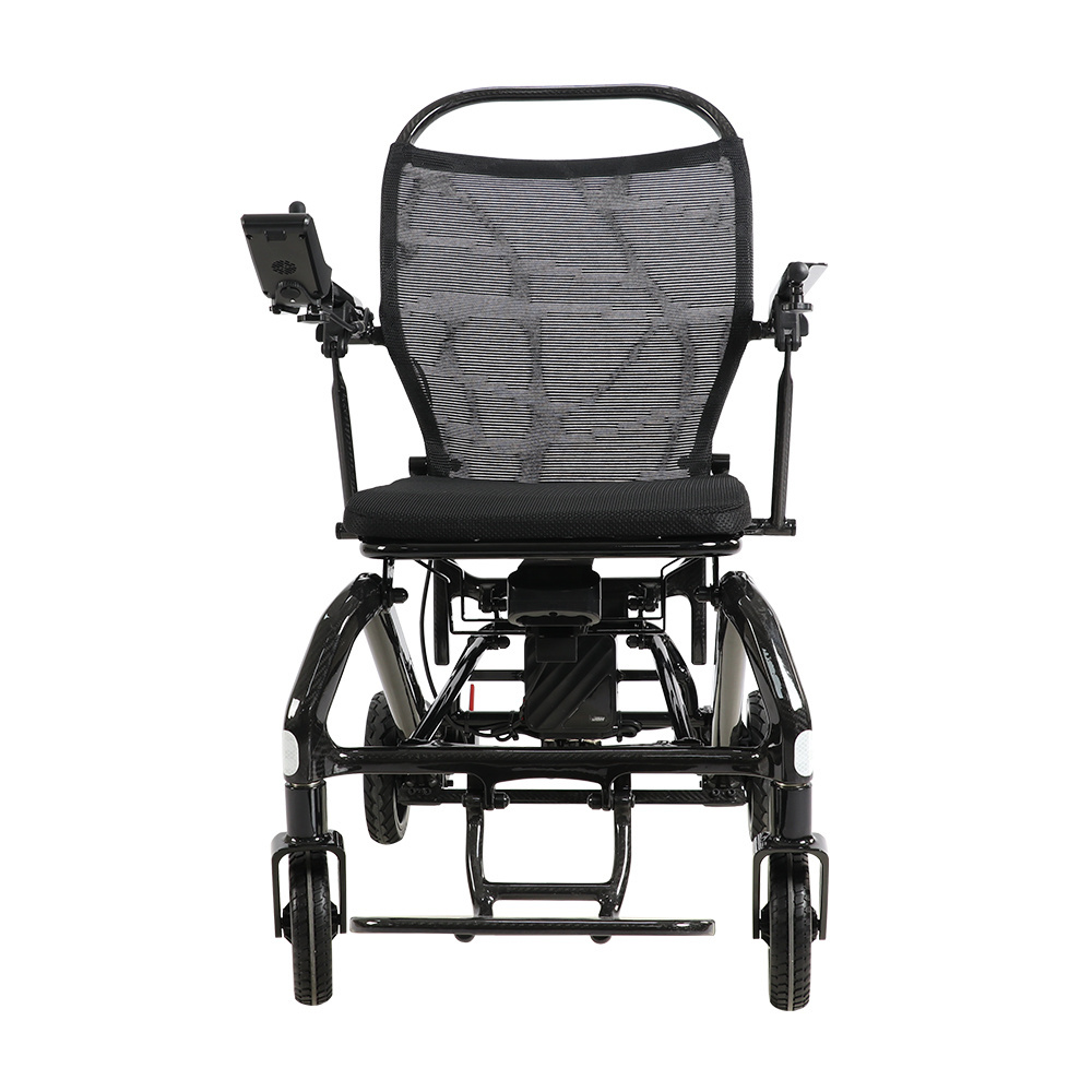 Handicapped small lightweight electric carbon fiber wheelchair with joystick controller