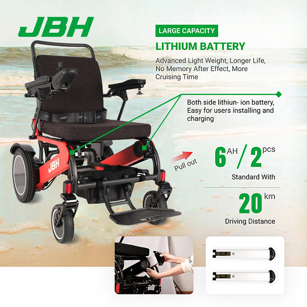 foldable both manual and electric lithium battery handcycle large Solid tire wheels carbon fiber electric wheelchair