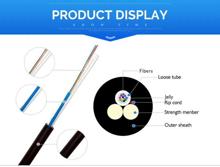 Outdoor Aerial Mini Adss Cable G652d Fiber 6core 8 core 12hilos 24core ASU Fiber Optic Cable Manufacturer Price