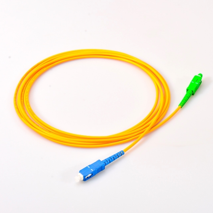 Ftth Singlemode fiber SC LC APC UPC connector 2.0 3.0mm round yellow fiber cable patch cord