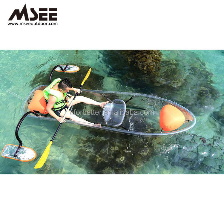 Customized Glass Bottom Boat Sale With Polycarbonate Fiberglass Kayak Canoe