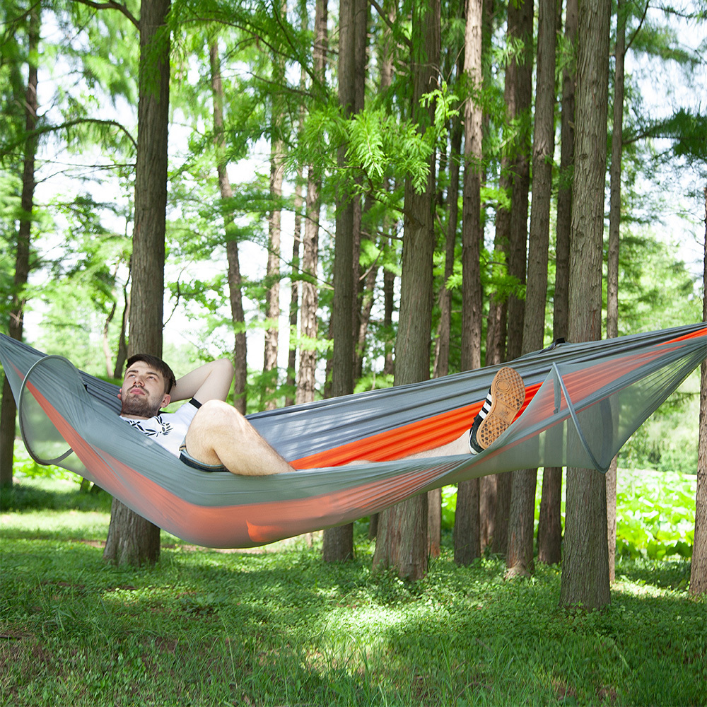 Msee Wholesale Outdoor mesh outdoor folding hammock with stand folding canopy