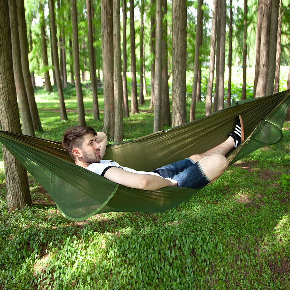 Msee Wholesale Outdoor mesh outdoor folding hammock with stand folding canopy