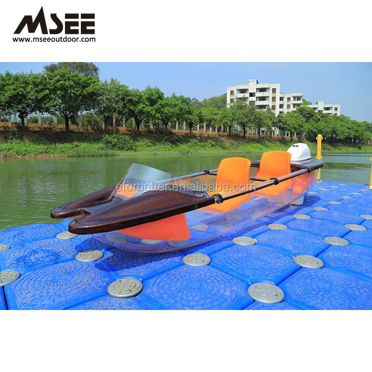 Clear Boat Kayak Transparent Polycarbonate Kayak Can Customized Add Motor