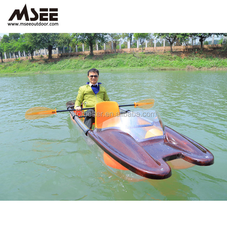 Clear Boat Kayak Transparent Polycarbonate Kayak Can Customized Add Motor