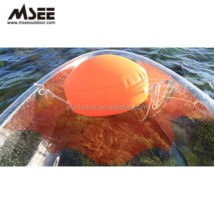 Polycarbonate Material Fiberglass Kayak Canoe With Glass Bottom Boat Sale